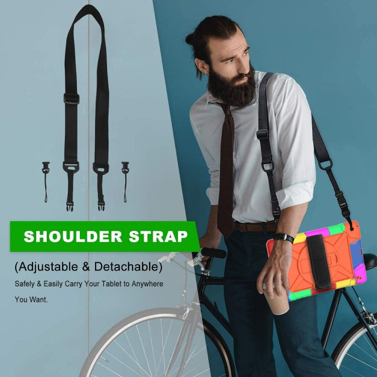 For Samsung Galaxy Tab A7 10.4 (2020) T500 Contrast Color Silicone + PC Combination Case with Holder