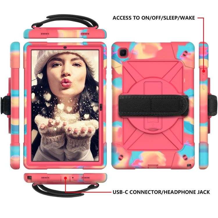 For Samsung Galaxy Tab A7 10.4 (2020) T500 Contrast Color Silicone + PC Combination Case with Holder