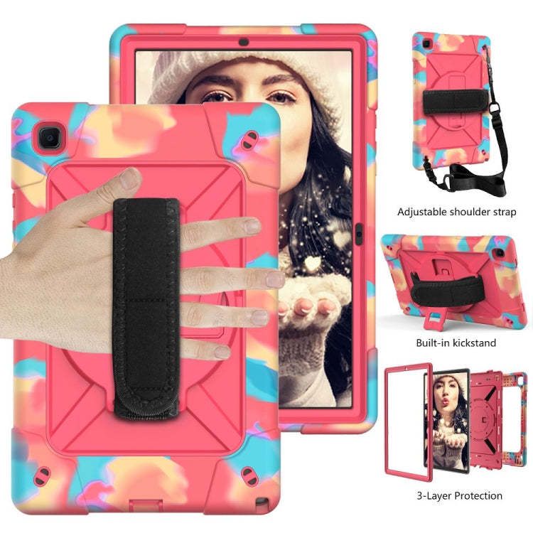 For Samsung Galaxy Tab A7 10.4 (2020) T500 Contrast Color Silicone + PC Combination Case with Holder