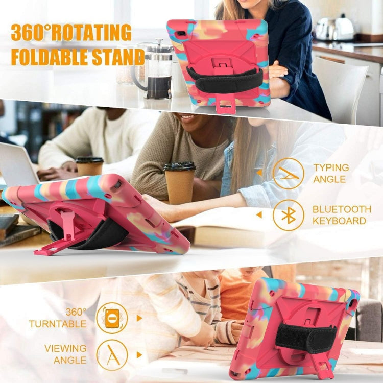 For Samsung Galaxy Tab A7 10.4 (2020) T500 Contrast Color Silicone + PC Combination Case with Holder