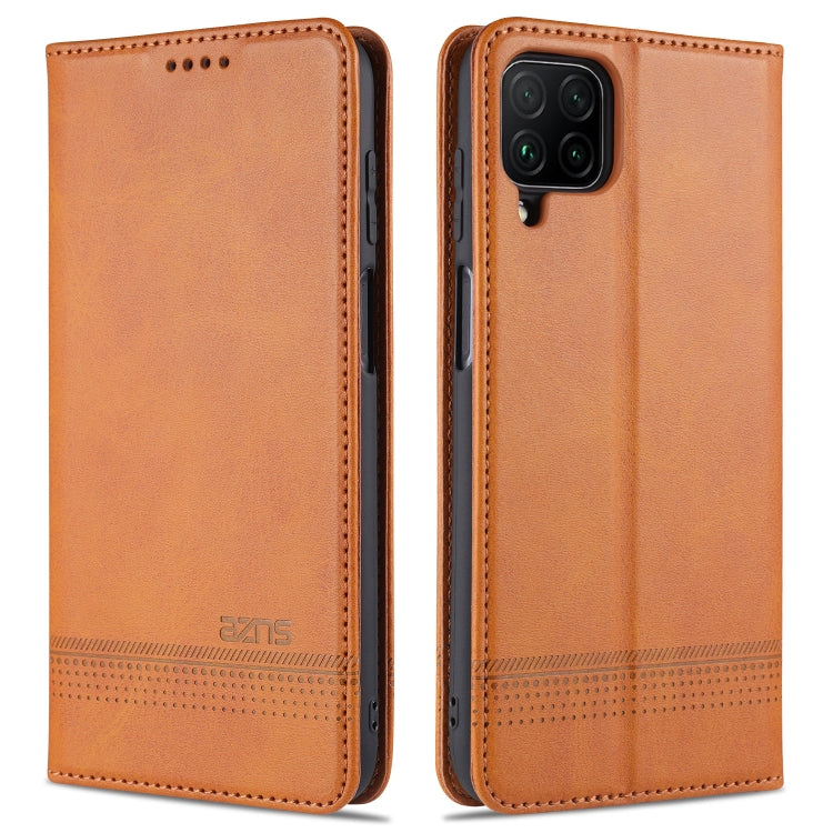 For Samsung Galaxy A12 AZNS Magnetic Calf Texture Horizontal Flip Leather Case with Card Slots & Holder & Wallet