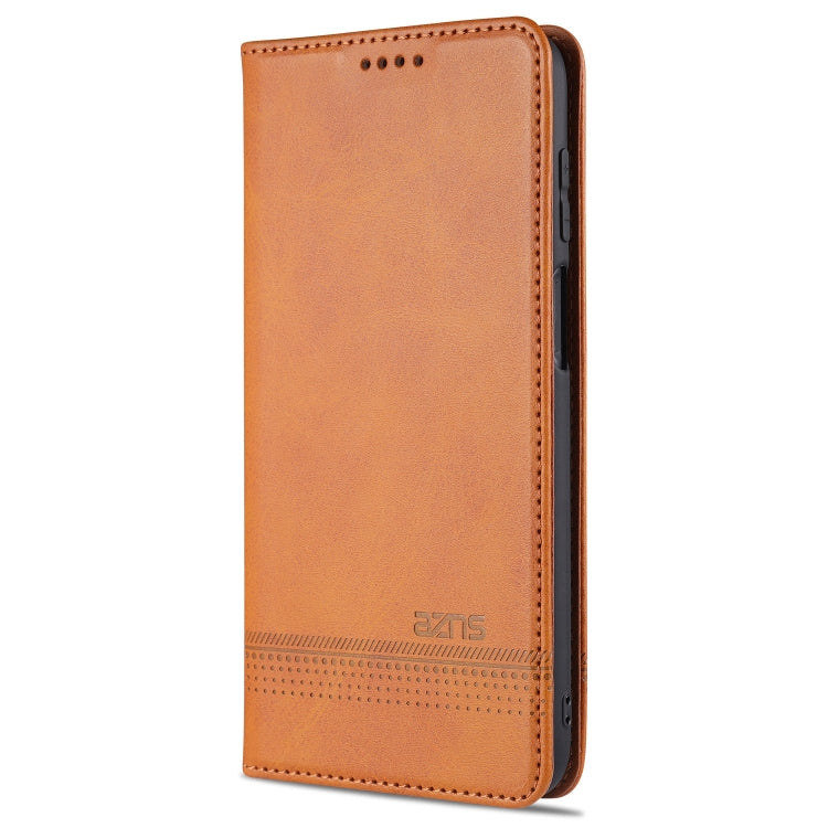 For Samsung Galaxy A12 AZNS Magnetic Calf Texture Horizontal Flip Leather Case with Card Slots & Holder & Wallet
