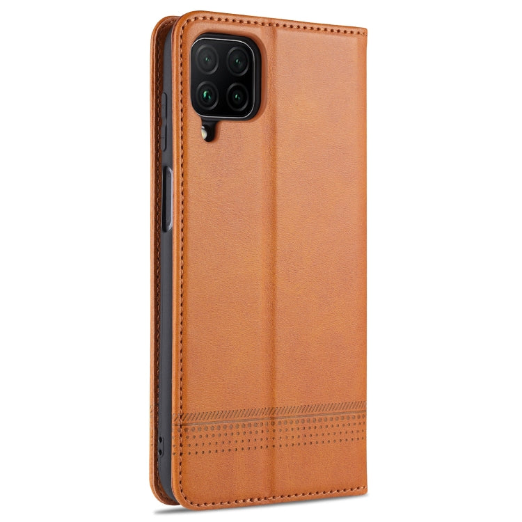 For Samsung Galaxy A12 AZNS Magnetic Calf Texture Horizontal Flip Leather Case with Card Slots & Holder & Wallet