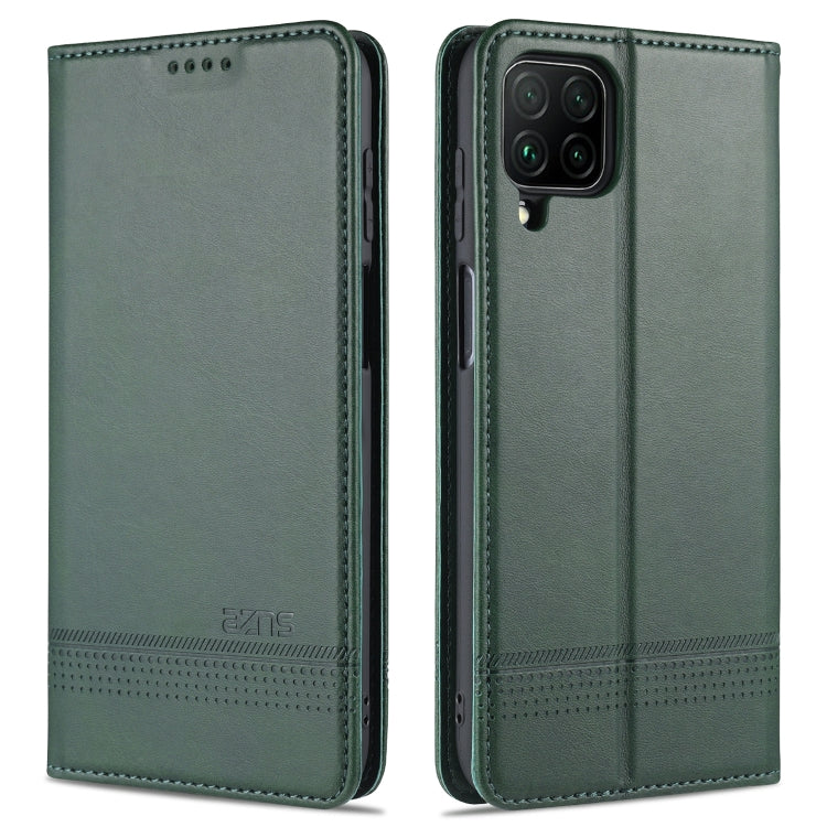 For Samsung Galaxy A12 AZNS Magnetic Calf Texture Horizontal Flip Leather Case with Card Slots & Holder & Wallet