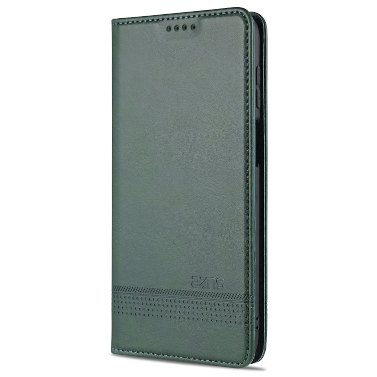 For Samsung Galaxy A12 AZNS Magnetic Calf Texture Horizontal Flip Leather Case with Card Slots & Holder & Wallet