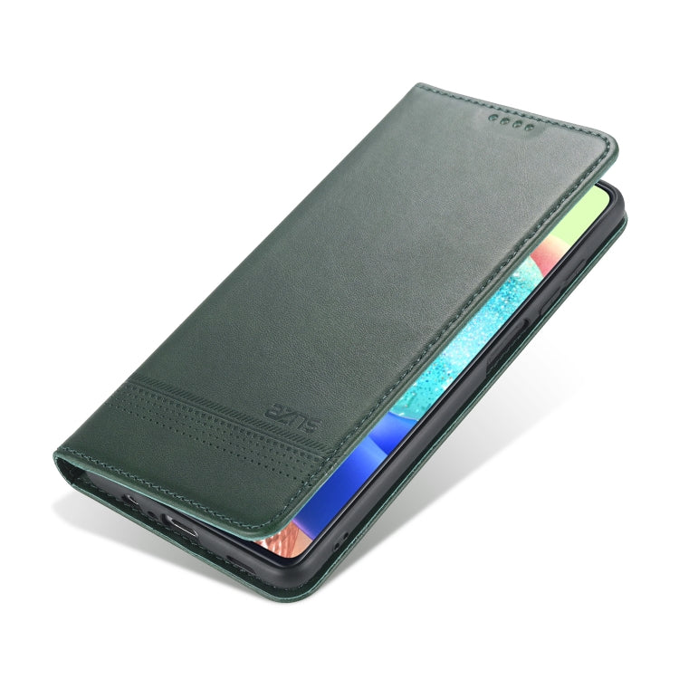 For Samsung Galaxy A12 AZNS Magnetic Calf Texture Horizontal Flip Leather Case with Card Slots & Holder & Wallet