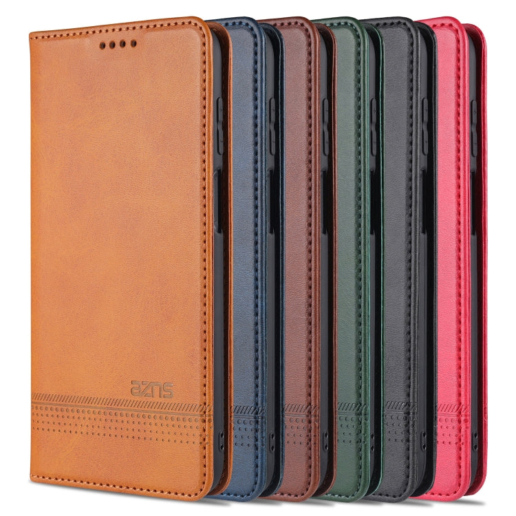 For Samsung Galaxy A12 AZNS Magnetic Calf Texture Horizontal Flip Leather Case with Card Slots & Holder & Wallet