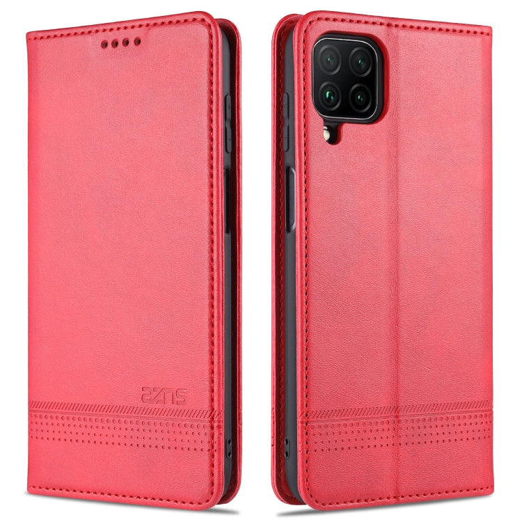For Samsung Galaxy A12 AZNS Magnetic Calf Texture Horizontal Flip Leather Case with Card Slots & Holder & Wallet
