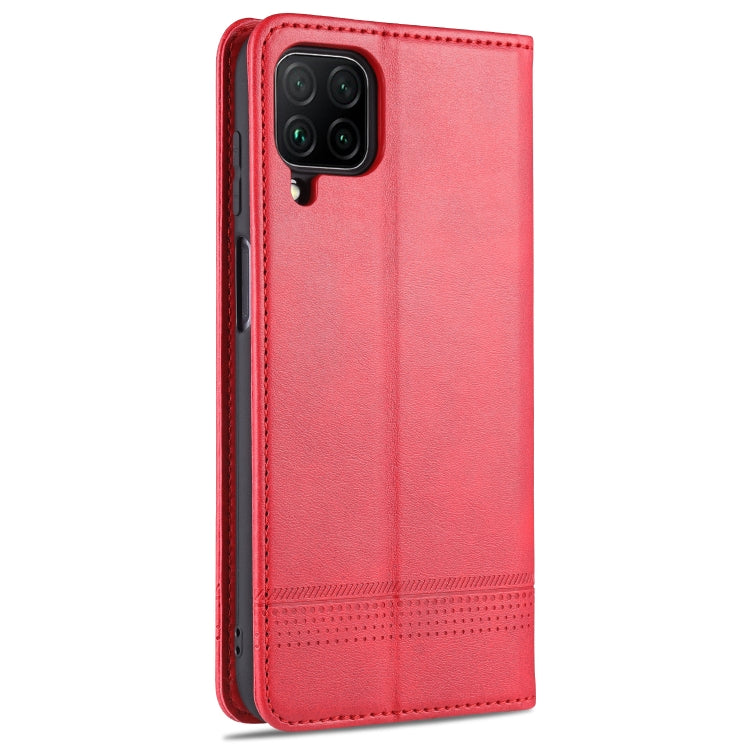 For Samsung Galaxy A12 AZNS Magnetic Calf Texture Horizontal Flip Leather Case with Card Slots & Holder & Wallet