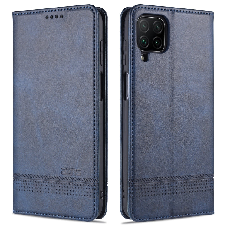 For Samsung Galaxy A12 AZNS Magnetic Calf Texture Horizontal Flip Leather Case with Card Slots & Holder & Wallet