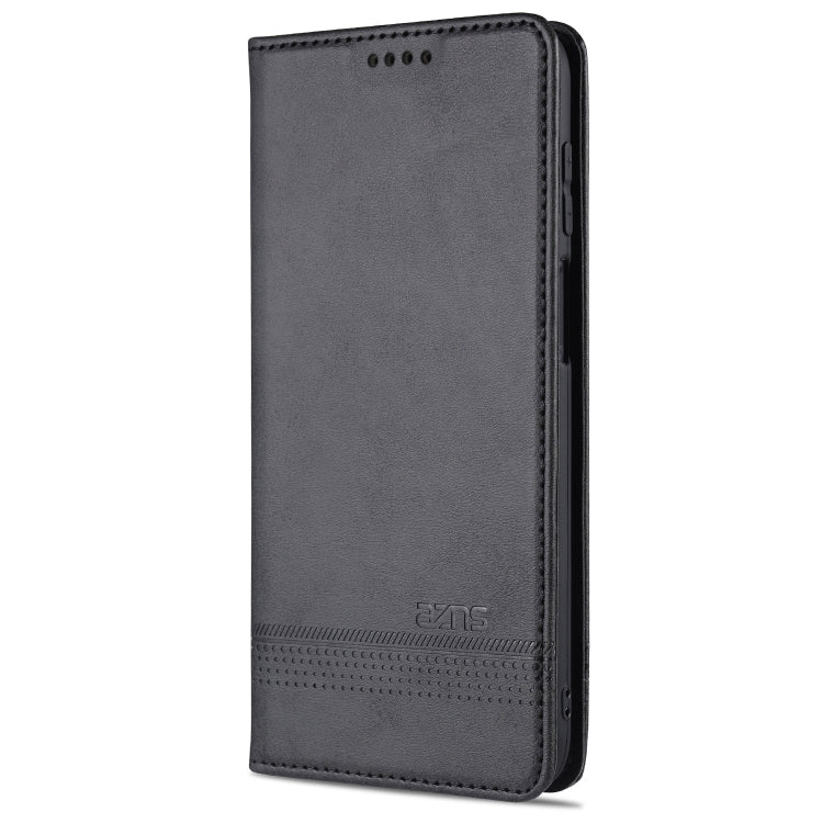 For Samsung Galaxy A12 AZNS Magnetic Calf Texture Horizontal Flip Leather Case with Card Slots & Holder & Wallet