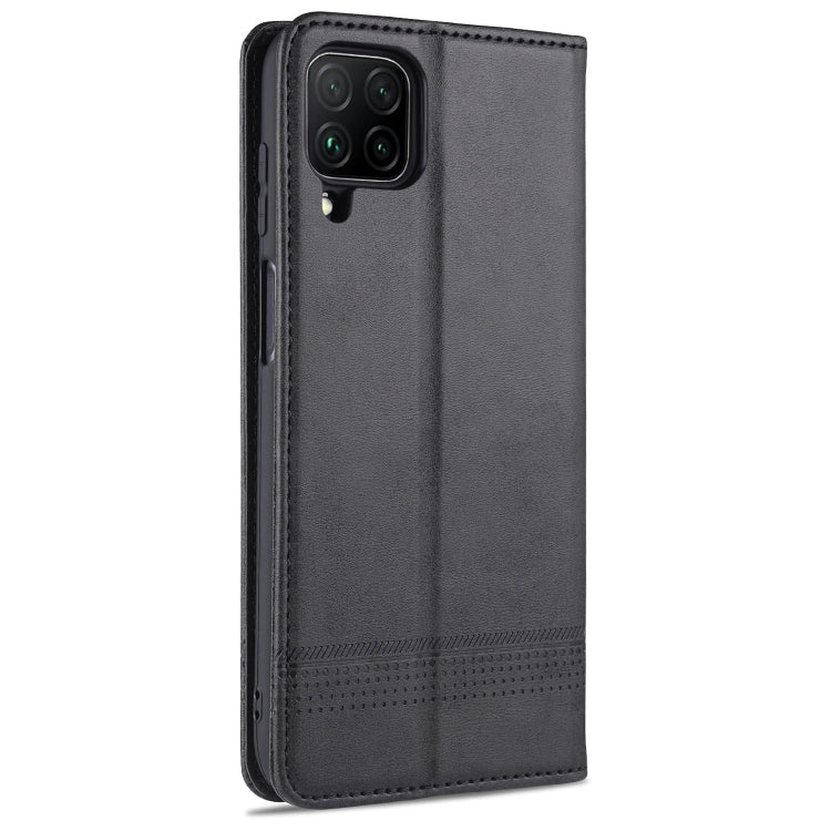 For Samsung Galaxy A12 AZNS Magnetic Calf Texture Horizontal Flip Leather Case with Card Slots & Holder & Wallet