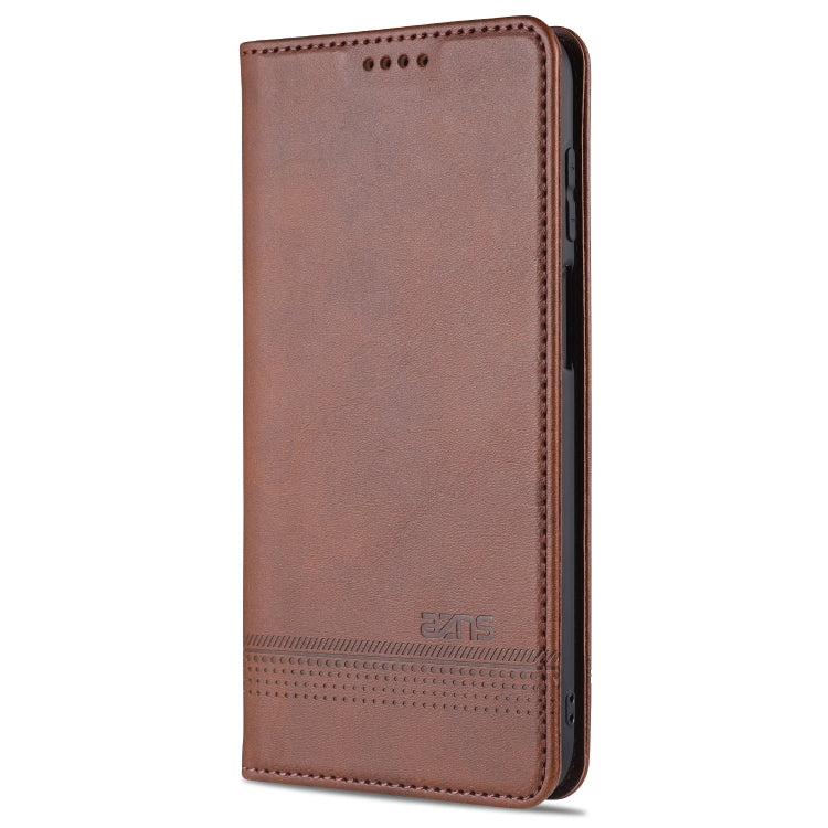 For Samsung Galaxy A12 AZNS Magnetic Calf Texture Horizontal Flip Leather Case with Card Slots & Holder & Wallet
