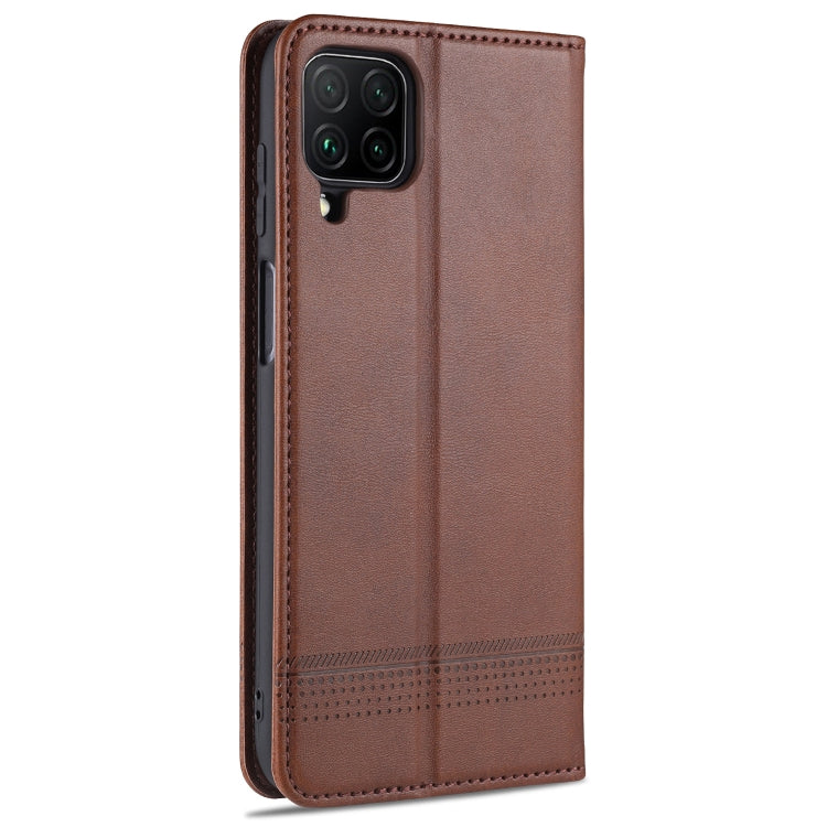 For Samsung Galaxy A12 AZNS Magnetic Calf Texture Horizontal Flip Leather Case with Card Slots & Holder & Wallet