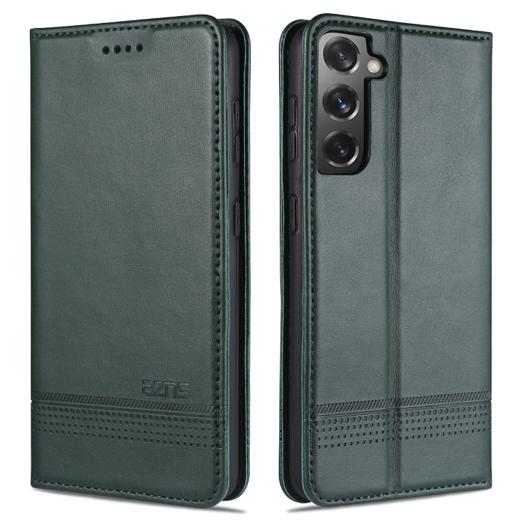 For Samsung Galaxy S21 5G AZNS Magnetic Calf Texture Horizontal Flip Leather Case with Card Slots & Holder & Wallet