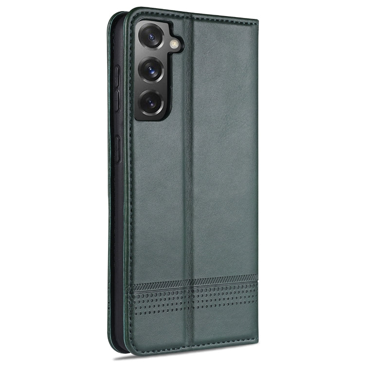 For Samsung Galaxy S21 5G AZNS Magnetic Calf Texture Horizontal Flip Leather Case with Card Slots & Holder & Wallet