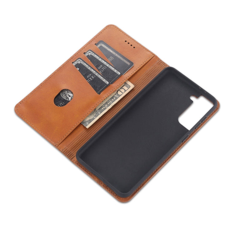 For Samsung Galaxy S21 5G AZNS Magnetic Calf Texture Horizontal Flip Leather Case with Card Slots & Holder & Wallet