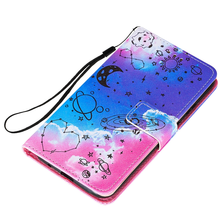 For Motorola Moto E7 Cross Texture Painting Pattern Horizontal Flip Leather Case with Holder & Card Slots & Wallet & Lanyard