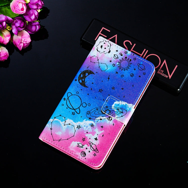 For Motorola Moto E7 Cross Texture Painting Pattern Horizontal Flip Leather Case with Holder & Card Slots & Wallet & Lanyard