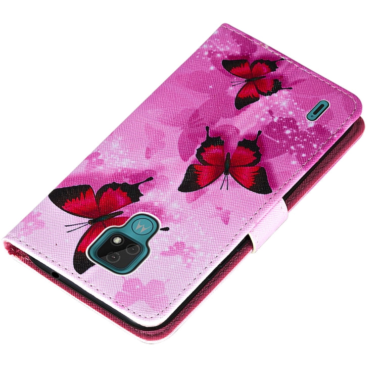 For Motorola Moto E7 Cross Texture Painting Pattern Horizontal Flip Leather Case with Holder & Card Slots & Wallet & Lanyard