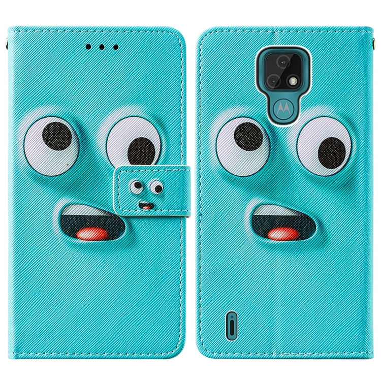 For Motorola Moto E7 Cross Texture Painting Pattern Horizontal Flip Leather Case with Holder & Card Slots & Wallet & Lanyard