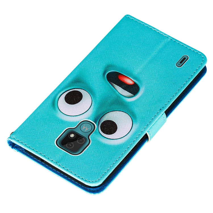 For Motorola Moto E7 Cross Texture Painting Pattern Horizontal Flip Leather Case with Holder & Card Slots & Wallet & Lanyard