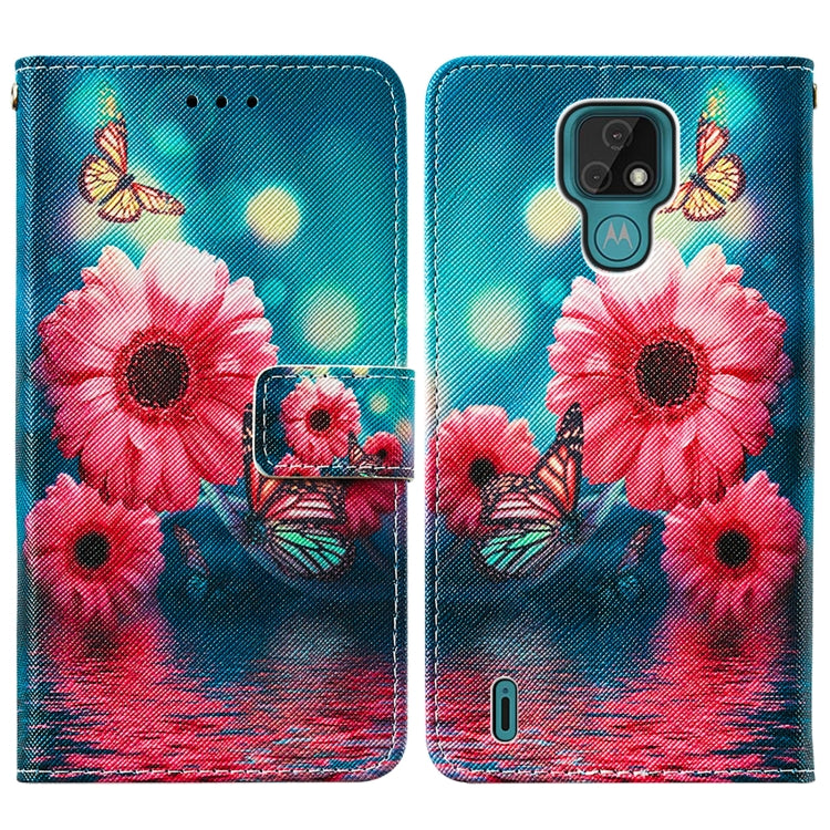 For Motorola Moto E7 Cross Texture Painting Pattern Horizontal Flip Leather Case with Holder & Card Slots & Wallet & Lanyard