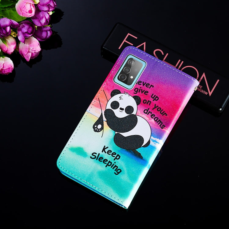 For Samsung Galaxy A52 5G / 4G Cross Texture Painting Pattern Horizontal Flip Leather Case with Holder & Card Slots & Wallet & Lanyard