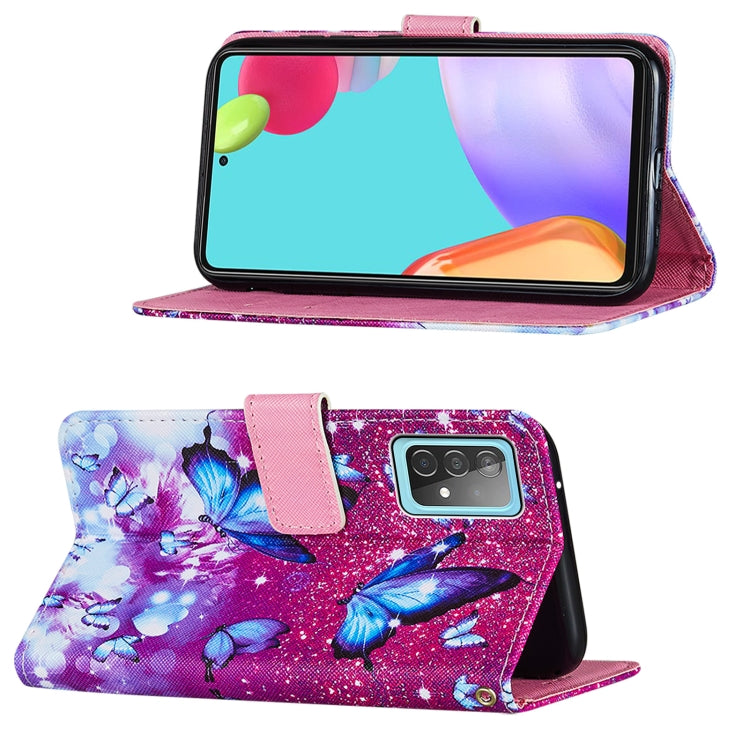 For Samsung Galaxy A52 5G / 4G Cross Texture Painting Pattern Horizontal Flip Leather Case with Holder & Card Slots & Wallet & Lanyard