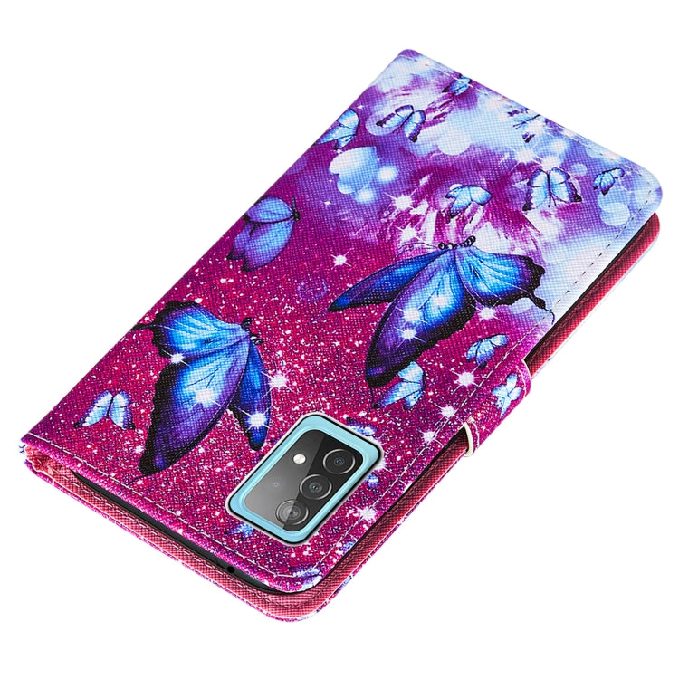 For Samsung Galaxy A52 5G / 4G Cross Texture Painting Pattern Horizontal Flip Leather Case with Holder & Card Slots & Wallet & Lanyard