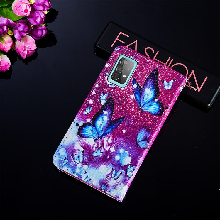 For Samsung Galaxy A52 5G / 4G Cross Texture Painting Pattern Horizontal Flip Leather Case with Holder & Card Slots & Wallet & Lanyard