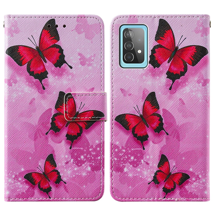 For Samsung Galaxy A52 5G / 4G Cross Texture Painting Pattern Horizontal Flip Leather Case with Holder & Card Slots & Wallet & Lanyard