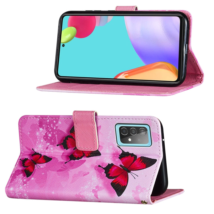 For Samsung Galaxy A52 5G / 4G Cross Texture Painting Pattern Horizontal Flip Leather Case with Holder & Card Slots & Wallet & Lanyard