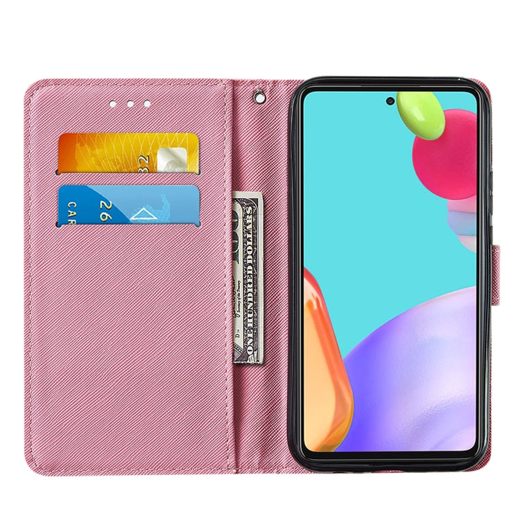 For Samsung Galaxy A52 5G / 4G Cross Texture Painting Pattern Horizontal Flip Leather Case with Holder & Card Slots & Wallet & Lanyard