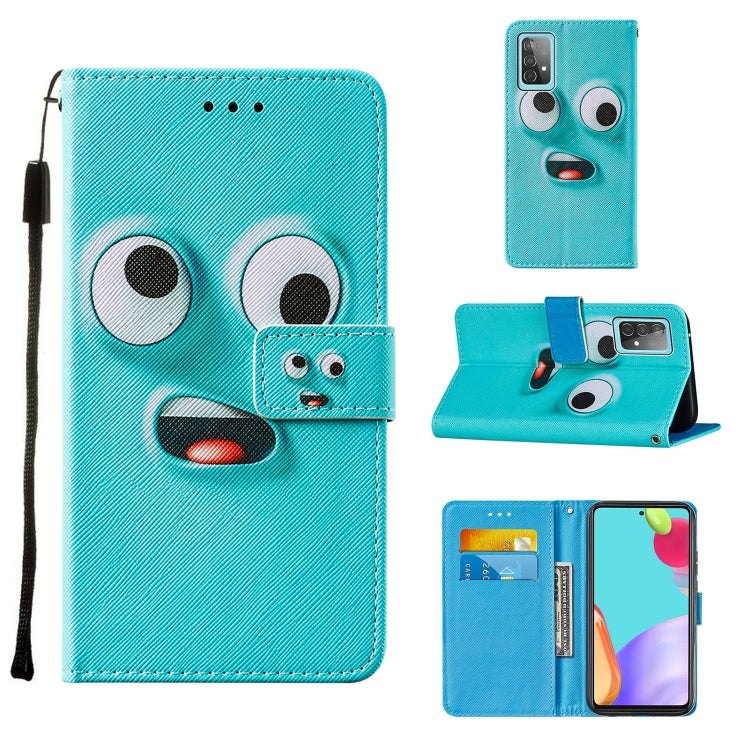 For Samsung Galaxy A52 5G / 4G Cross Texture Painting Pattern Horizontal Flip Leather Case with Holder & Card Slots & Wallet & Lanyard