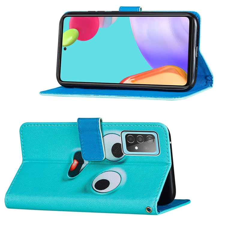 For Samsung Galaxy A52 5G / 4G Cross Texture Painting Pattern Horizontal Flip Leather Case with Holder & Card Slots & Wallet & Lanyard