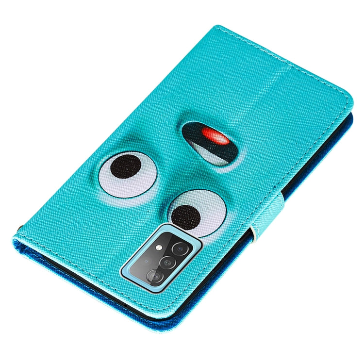 For Samsung Galaxy A52 5G / 4G Cross Texture Painting Pattern Horizontal Flip Leather Case with Holder & Card Slots & Wallet & Lanyard