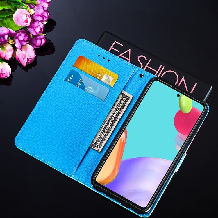 For Samsung Galaxy A52 5G / 4G Cross Texture Painting Pattern Horizontal Flip Leather Case with Holder & Card Slots & Wallet & Lanyard