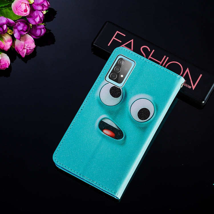 For Samsung Galaxy A52 5G / 4G Cross Texture Painting Pattern Horizontal Flip Leather Case with Holder & Card Slots & Wallet & Lanyard