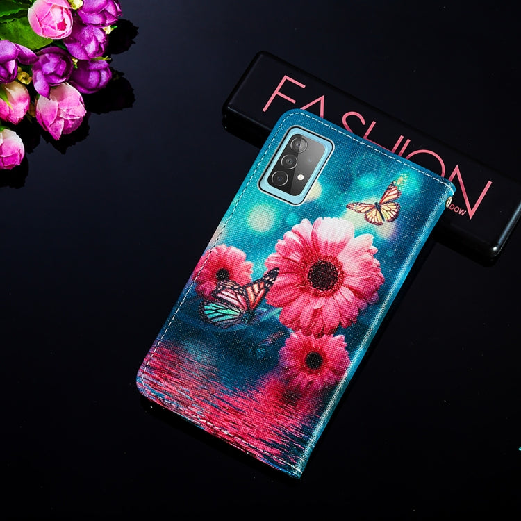 For Samsung Galaxy A52 5G / 4G Cross Texture Painting Pattern Horizontal Flip Leather Case with Holder & Card Slots & Wallet & Lanyard