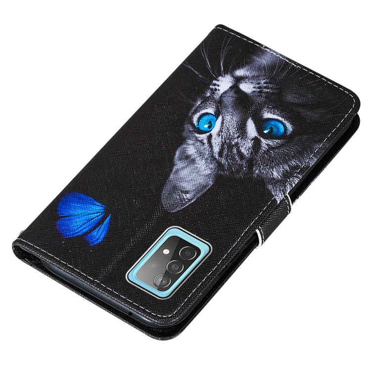 For Samsung Galaxy A52 5G / 4G Cross Texture Painting Pattern Horizontal Flip Leather Case with Holder & Card Slots & Wallet & Lanyard