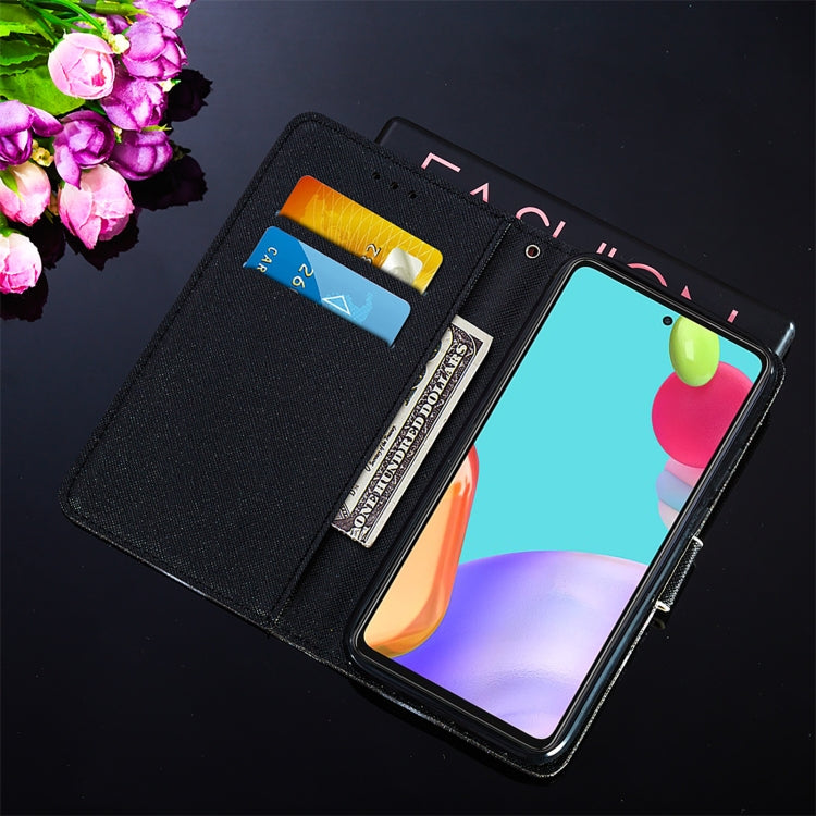 For Samsung Galaxy A52 5G / 4G Cross Texture Painting Pattern Horizontal Flip Leather Case with Holder & Card Slots & Wallet & Lanyard
