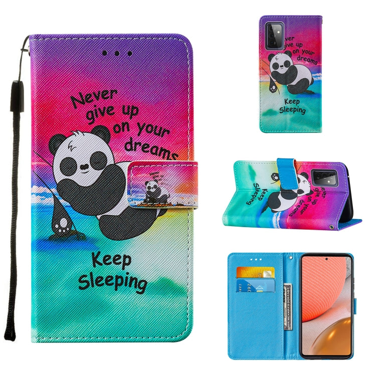 For Samsung Galaxy A72 5G / 4G Cross Texture Painting Pattern Horizontal Flip Leather Case with Holder & Card Slots & Wallet & Lanyard