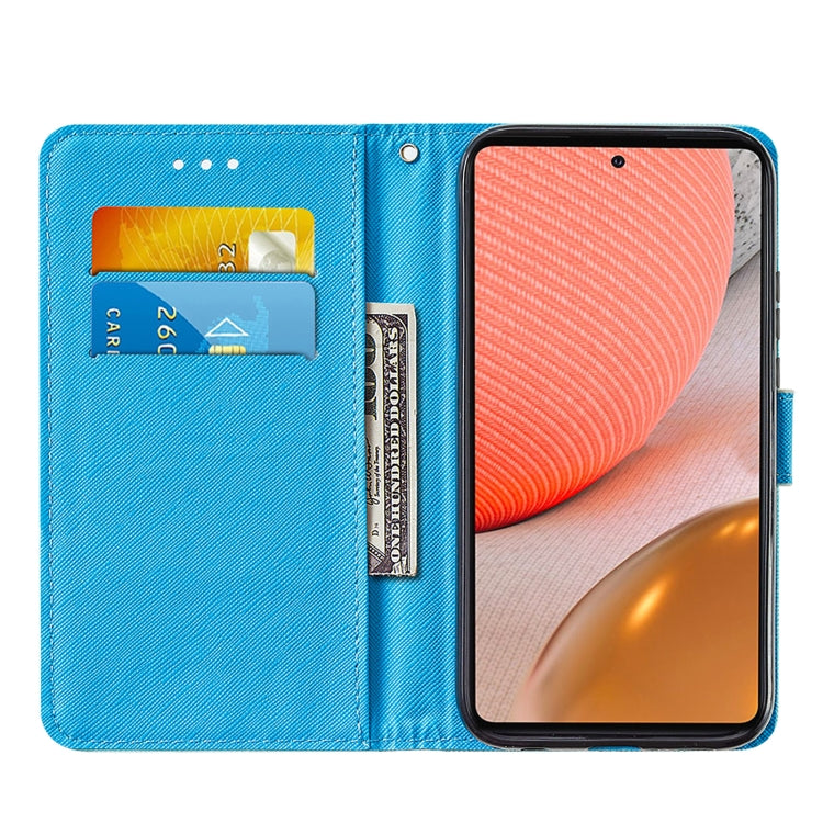 For Samsung Galaxy A72 5G / 4G Cross Texture Painting Pattern Horizontal Flip Leather Case with Holder & Card Slots & Wallet & Lanyard