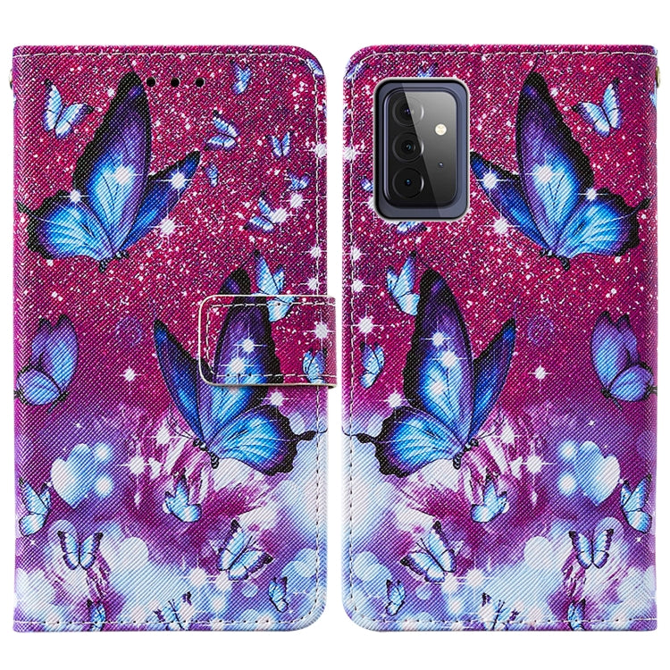 For Samsung Galaxy A72 5G / 4G Cross Texture Painting Pattern Horizontal Flip Leather Case with Holder & Card Slots & Wallet & Lanyard