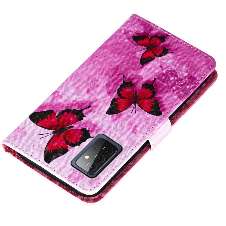 For Samsung Galaxy A72 5G / 4G Cross Texture Painting Pattern Horizontal Flip Leather Case with Holder & Card Slots & Wallet & Lanyard