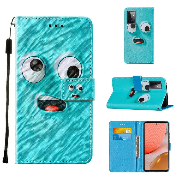 For Samsung Galaxy A72 5G / 4G Cross Texture Painting Pattern Horizontal Flip Leather Case with Holder & Card Slots & Wallet & Lanyard