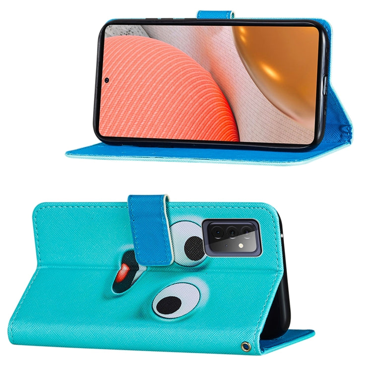 For Samsung Galaxy A72 5G / 4G Cross Texture Painting Pattern Horizontal Flip Leather Case with Holder & Card Slots & Wallet & Lanyard