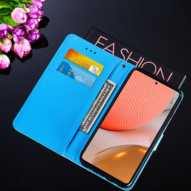 For Samsung Galaxy A72 5G / 4G Cross Texture Painting Pattern Horizontal Flip Leather Case with Holder & Card Slots & Wallet & Lanyard