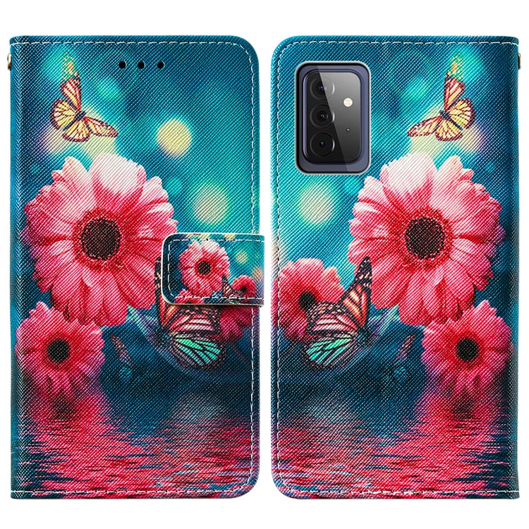 For Samsung Galaxy A72 5G / 4G Cross Texture Painting Pattern Horizontal Flip Leather Case with Holder & Card Slots & Wallet & Lanyard